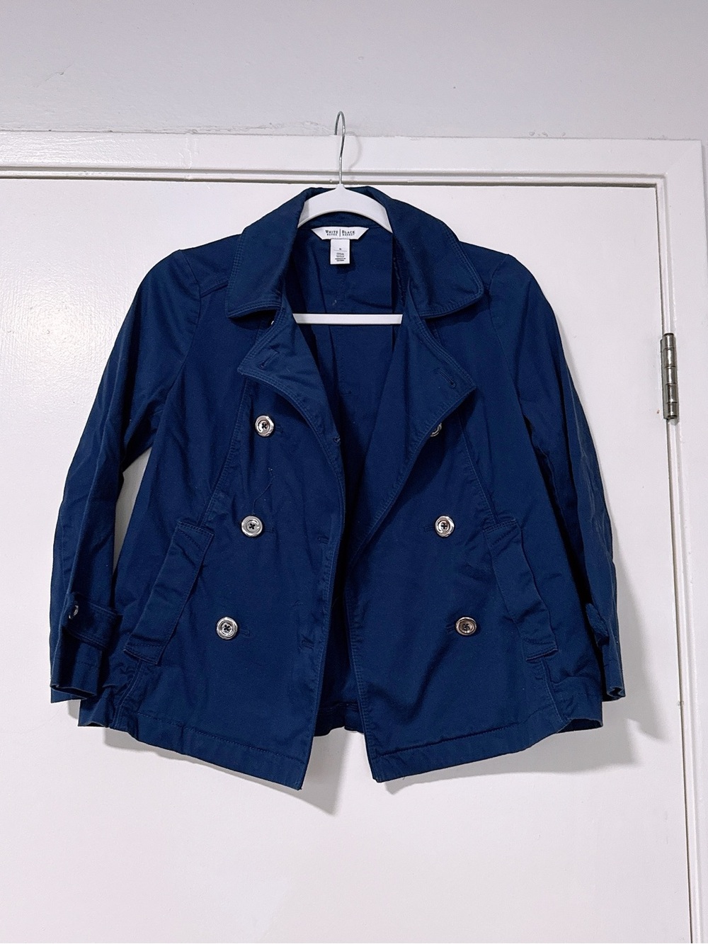 White House Black Market Girls' Navy Double-Breasted Peacoat